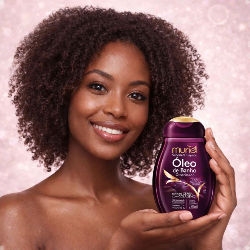 Sabonete Líquido Muriel Óleo De Banho Glicerinado Elixir de Cereja com Colágeno 230ml 230ml 5