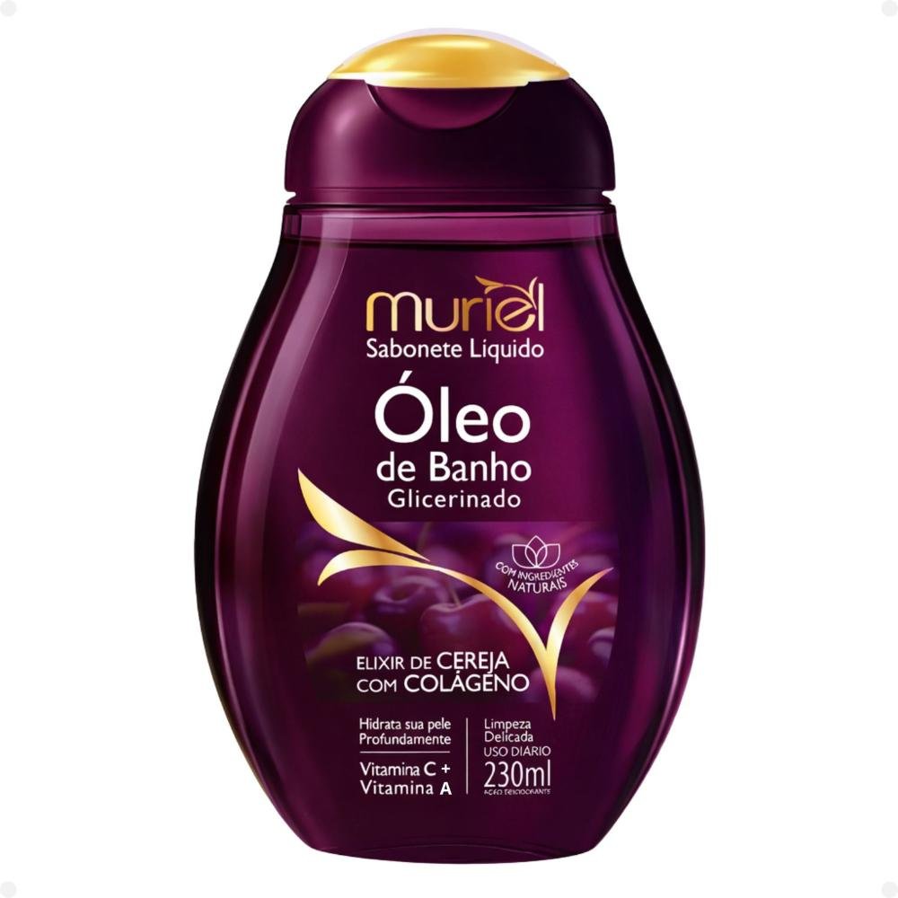 Sabonete Líquido Muriel Óleo De Banho Glicerinado Elixir de Cereja com Colágeno 230ml 230ml 9