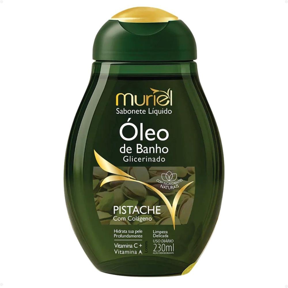 Sabonete Líquido Muriel Óleo De Banho Glicerinado Pistache Com Colágeno 230ml 230ml 8