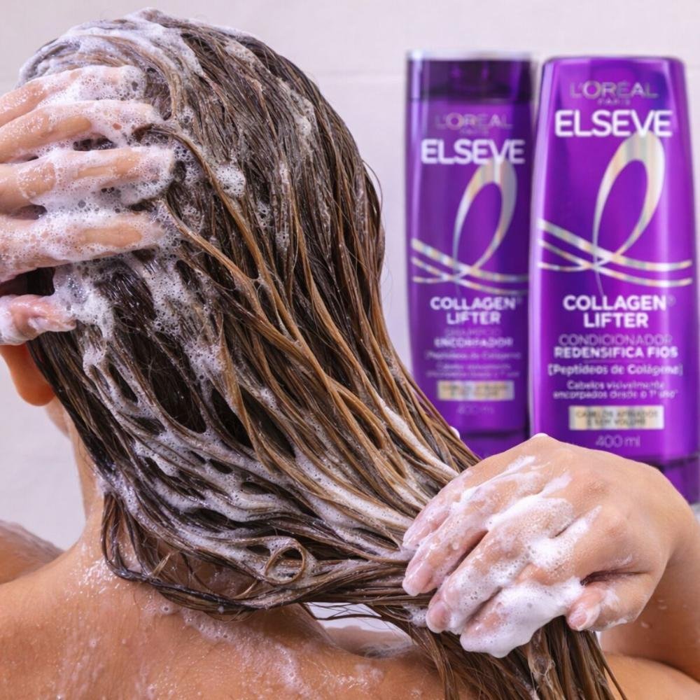 Kit Elseve Collagen Lifter: Shampoo Encorpador e Condicionador Redensifica 400ml ÚNICO 2