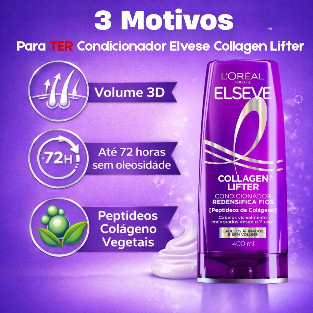 Condicionador Redensifica Fios Elseve Collagen Lifter 400ml 400ml 4
