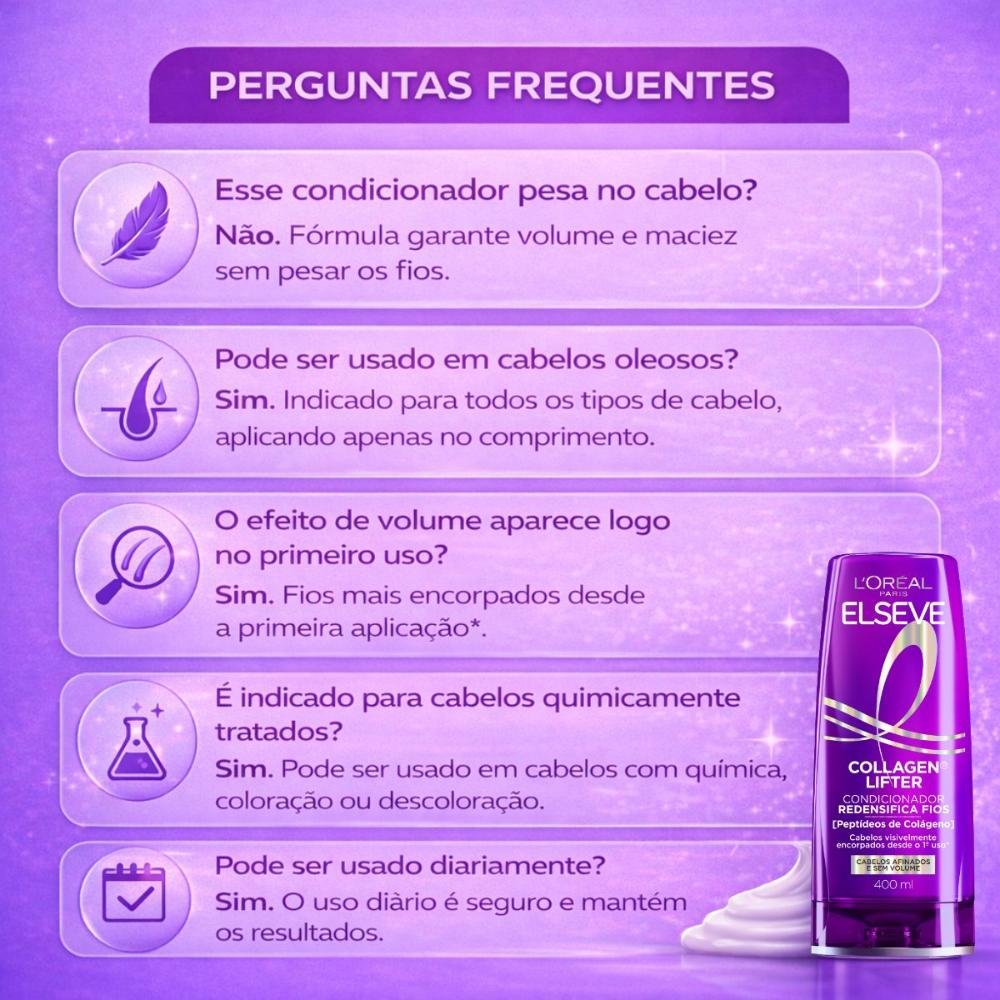 Condicionador Redensifica Fios Elseve Collagen Lifter 400ml 400ml 6