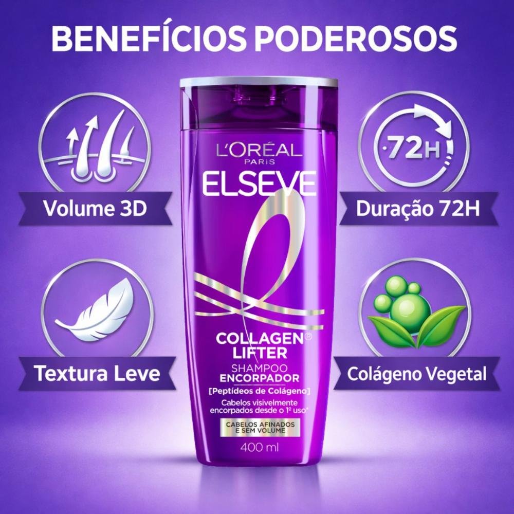 Shampoo Encorpador Elseve Collagen Lifter 400ml 400ml 2
