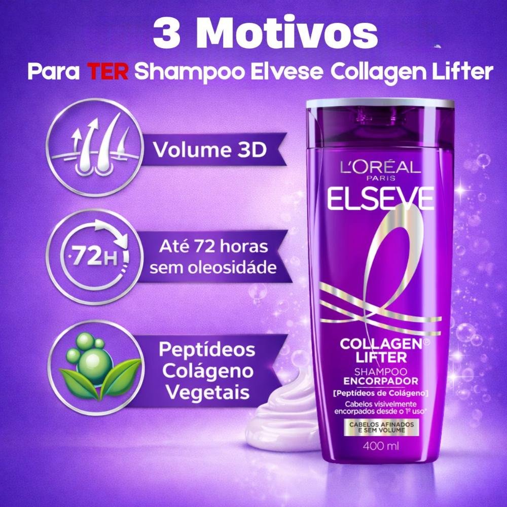 Shampoo Encorpador Elseve Collagen Lifter 400ml 400ml 5