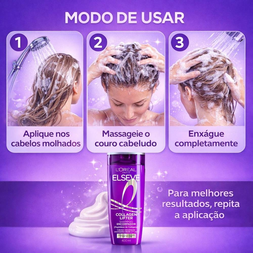 Shampoo Encorpador Elseve Collagen Lifter 400ml 400ml 6