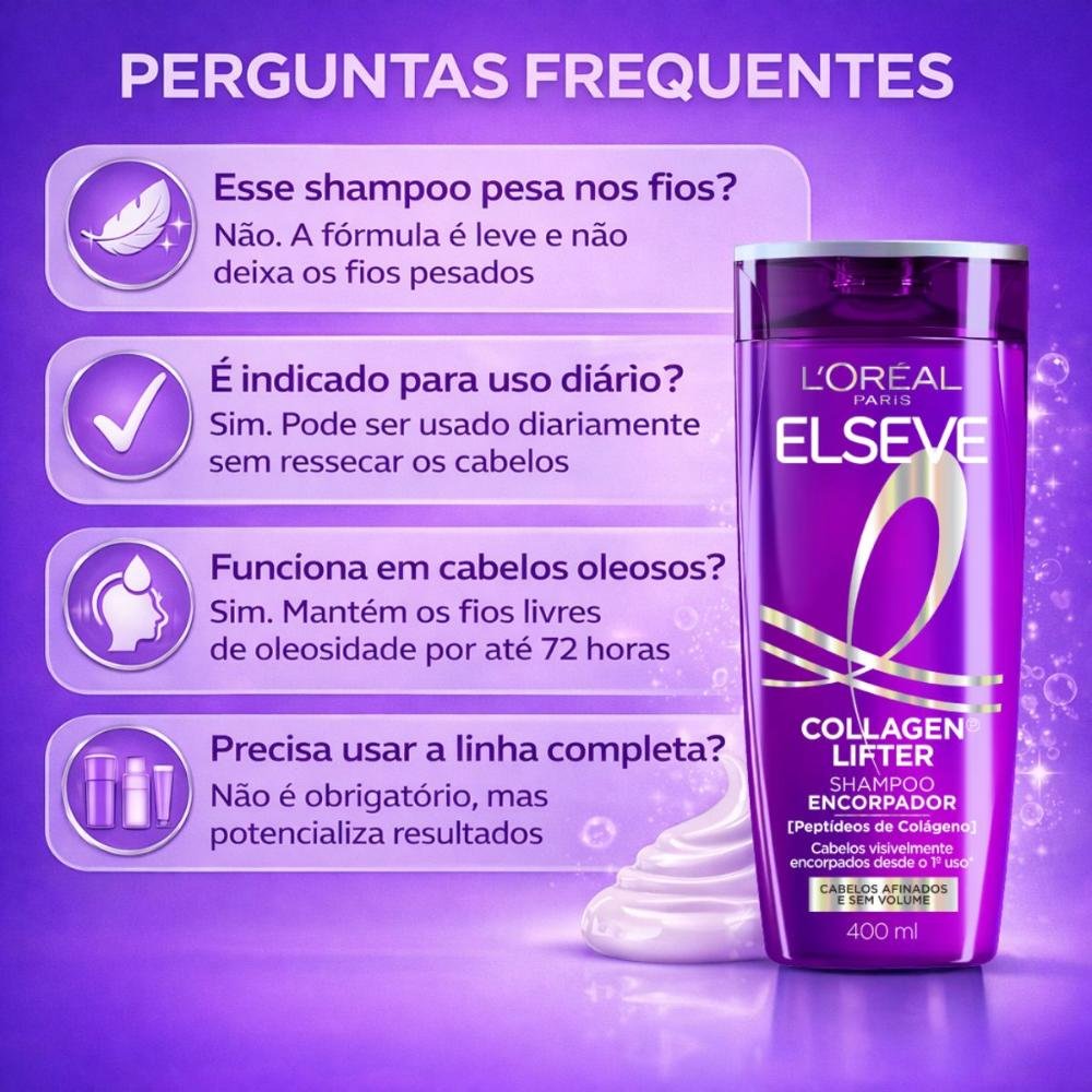 Shampoo Encorpador Elseve Collagen Lifter 400ml 400ml 7