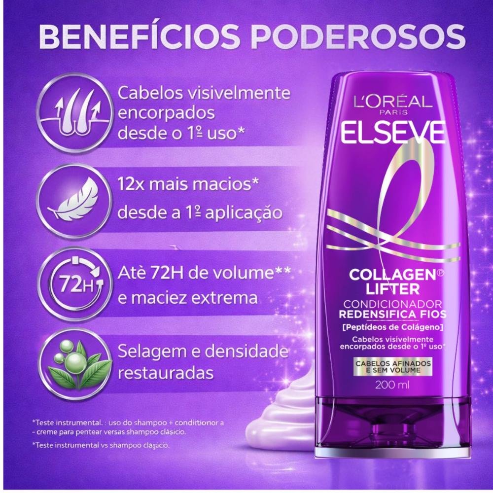 Condicionador Redensifica Fios Elseve Collagen Lifter 200ml 200ml 2