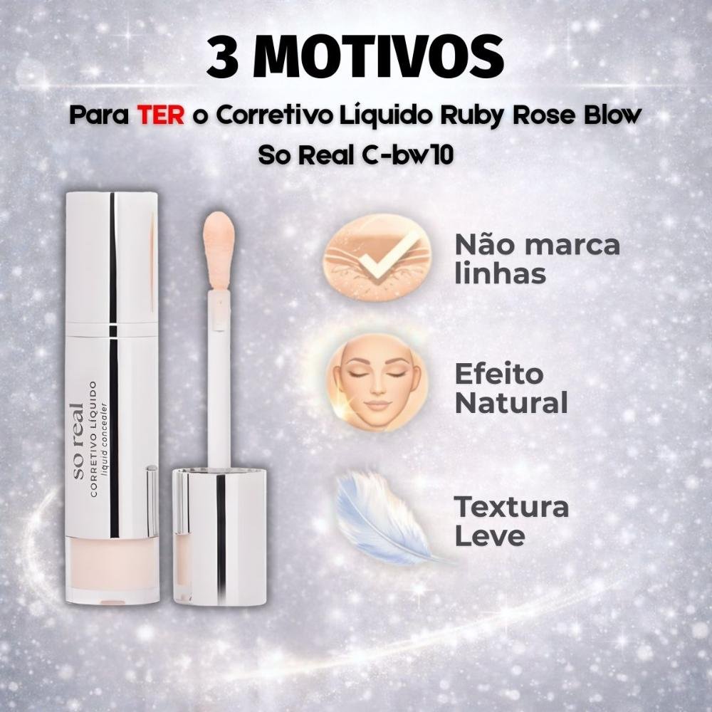 Corretivo Líquido Ruby Rose Blow So Real C-bw10 Hb-m604-1 Cor C-bw10 5