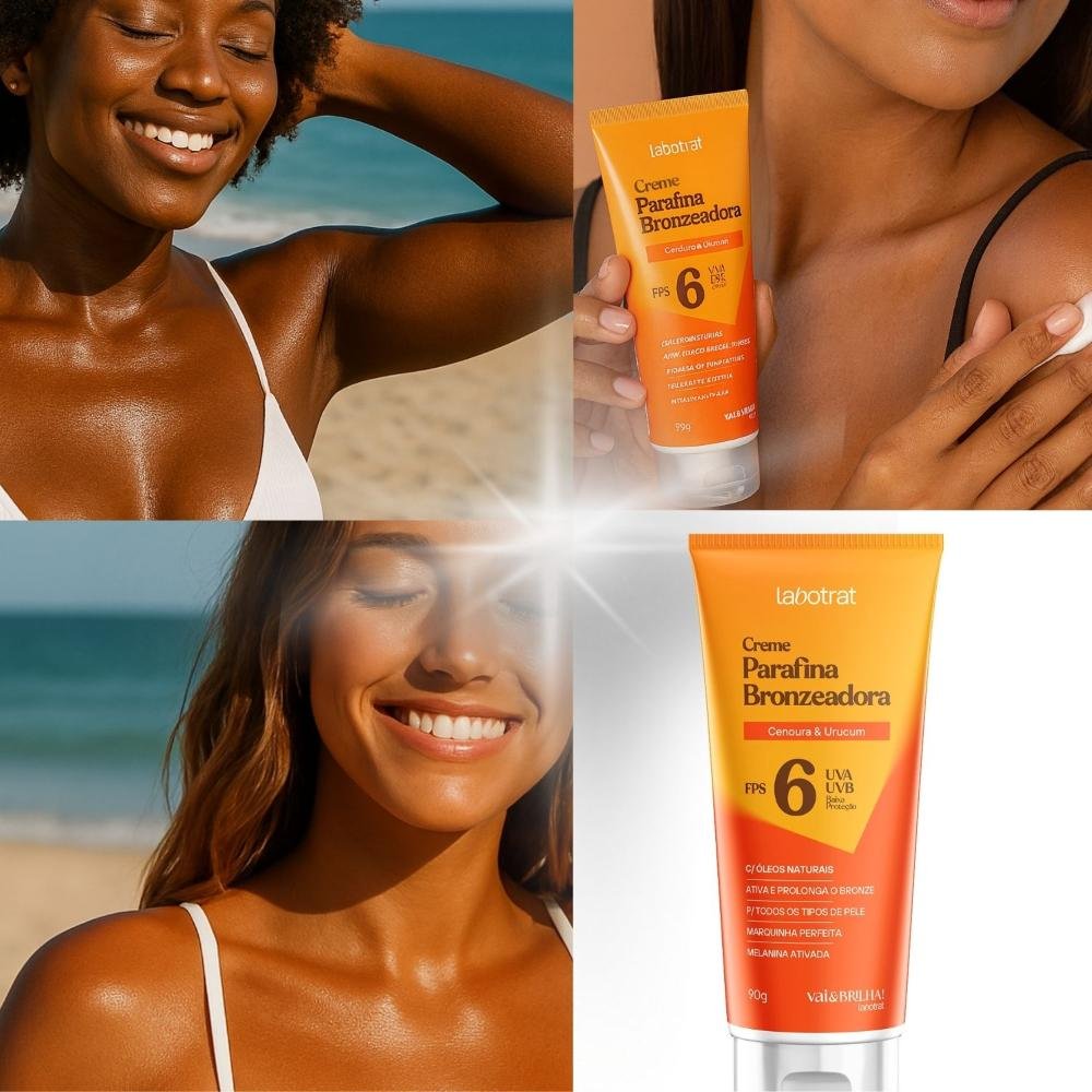 Creme Parafina Bronzeadora Labotrat Vai & Brilha! FPS 6 90g 90g 3