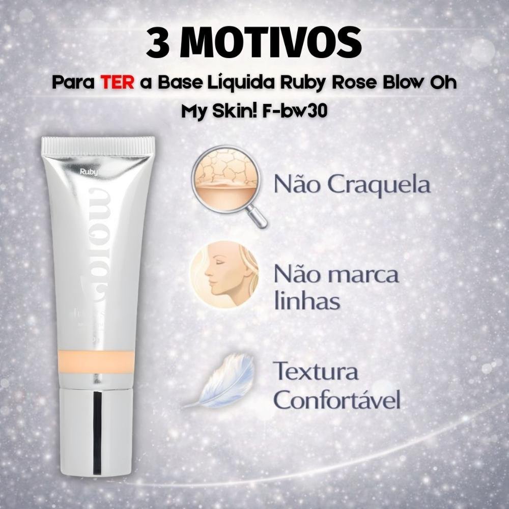 Base Líquida Ruby Rose Blow Oh My Skin! F-bw30 Hb-m303-3 Cor bw30 5
