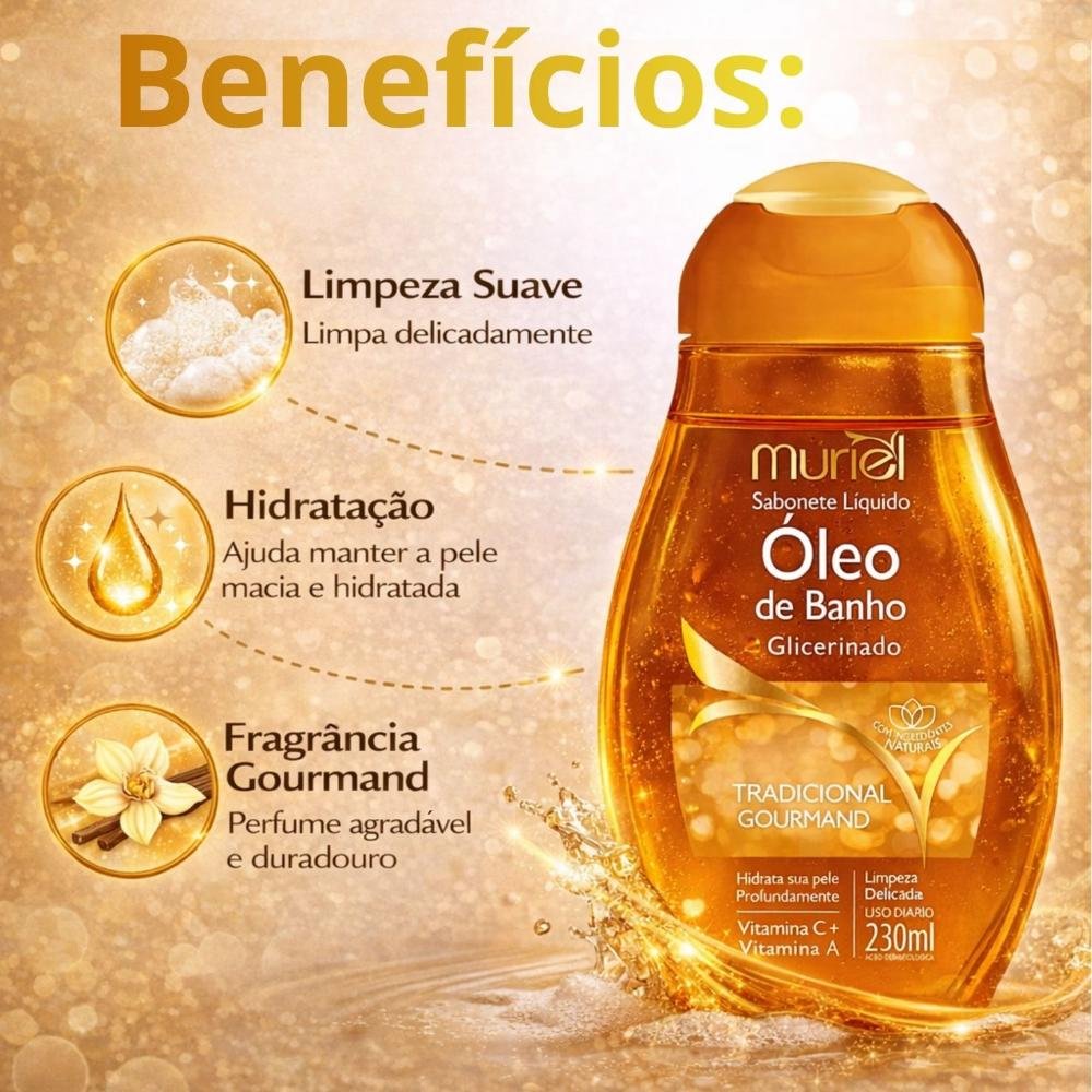 Sabonete Líquido Muriel Óleo De Banho Tradicional Gourmand 230ml 230ml 2