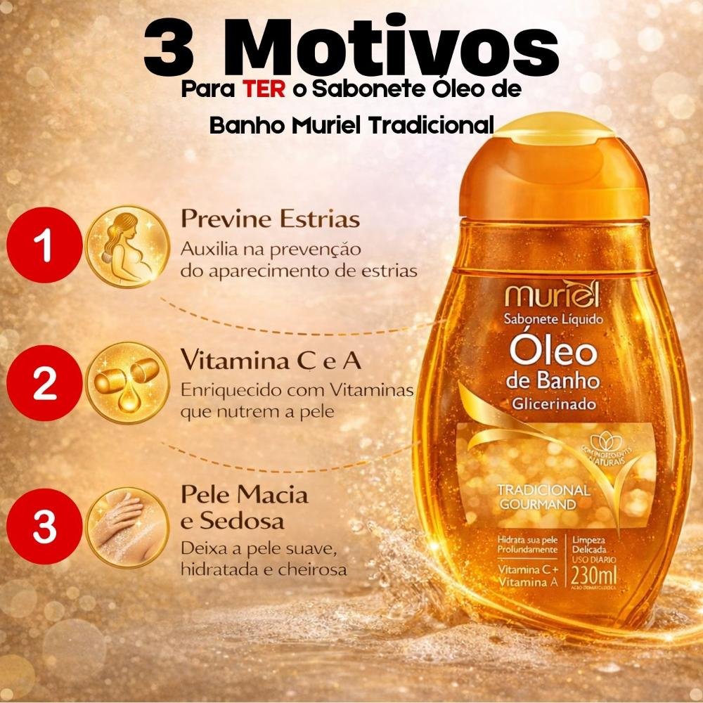 Sabonete Líquido Muriel Óleo De Banho Tradicional Gourmand 230ml 230ml 5