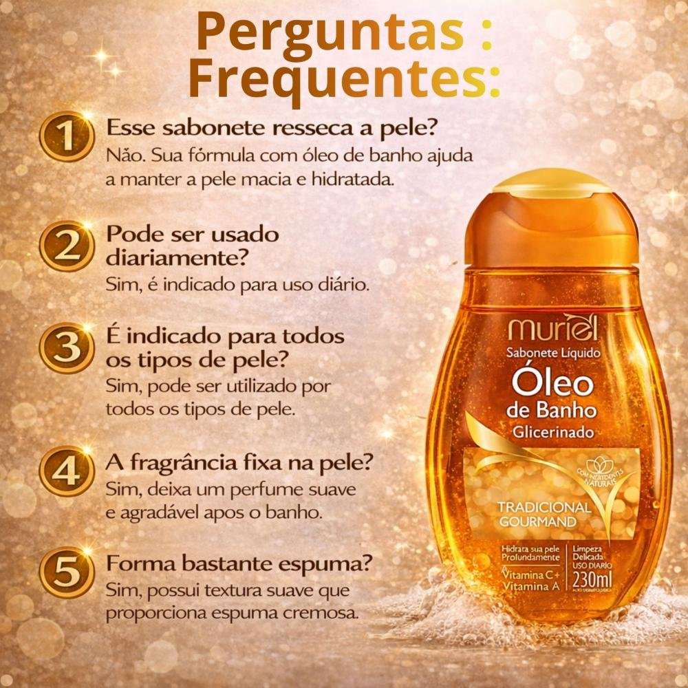 Sabonete Líquido Muriel Óleo De Banho Tradicional Gourmand 230ml 230ml 7
