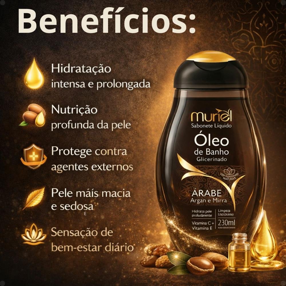 Sabonete Líquido Muriel Óleo De Banho Glicerinado Árabe 230ml 230ml 2