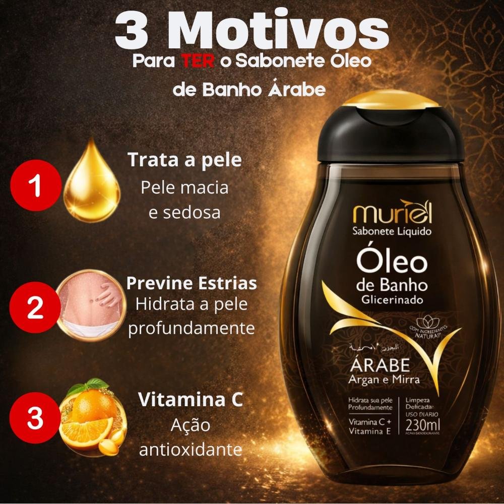 Sabonete Líquido Muriel Óleo De Banho Glicerinado Árabe 230ml 230ml 5
