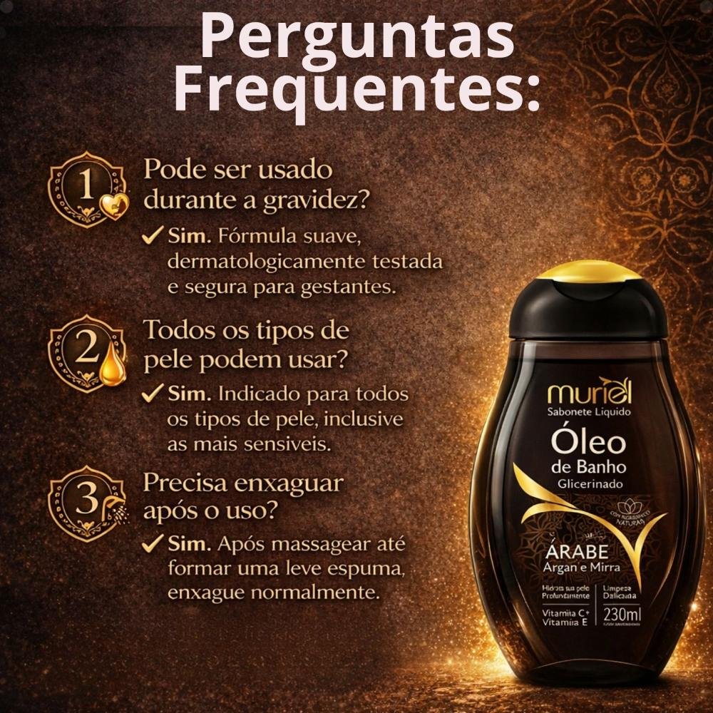Sabonete Líquido Muriel Óleo De Banho Glicerinado Árabe 230ml 230ml 7