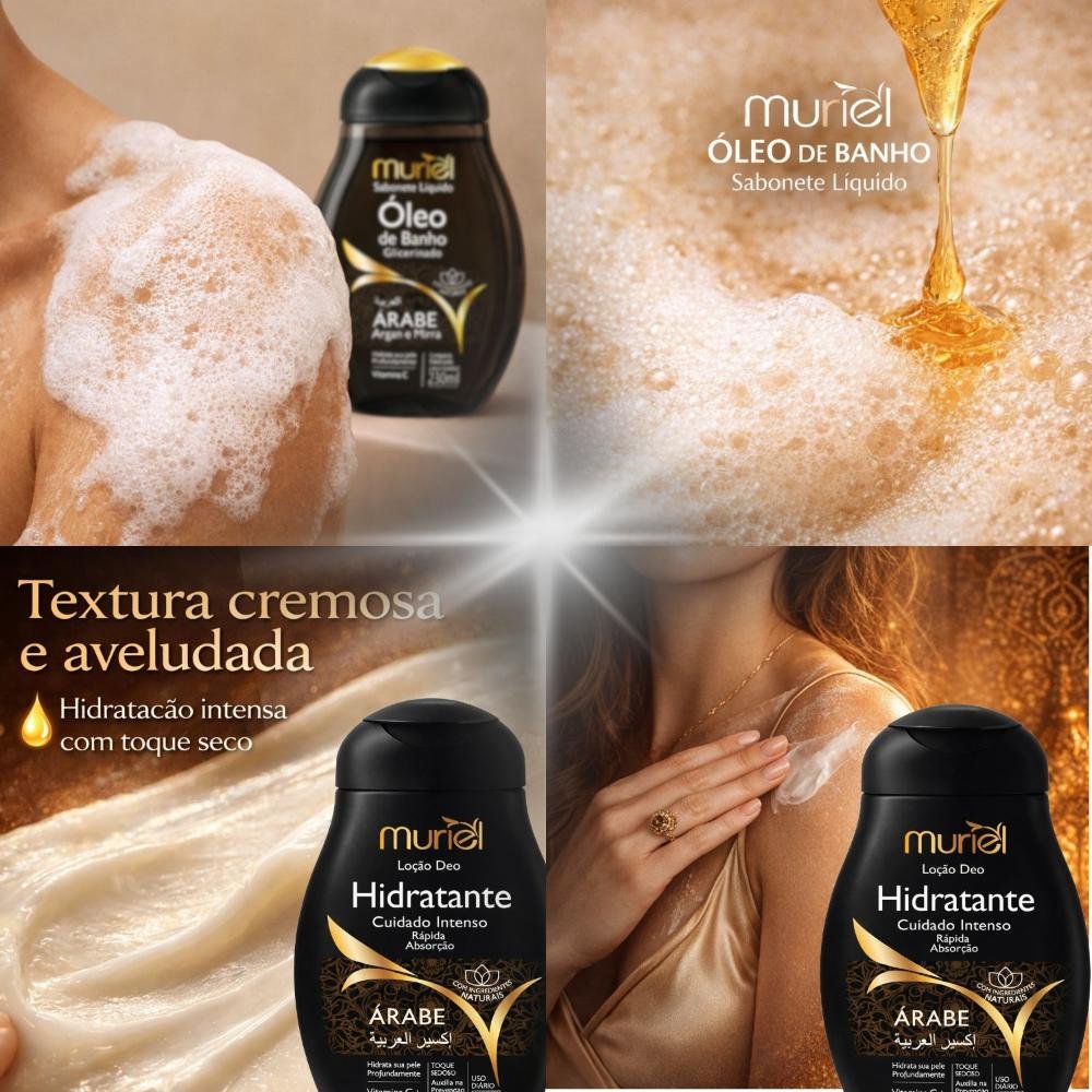 Kit Muriel Árabe: Óleo De Banho 230ml e Loção Deo Hidratante 200ml ÚNICO 3