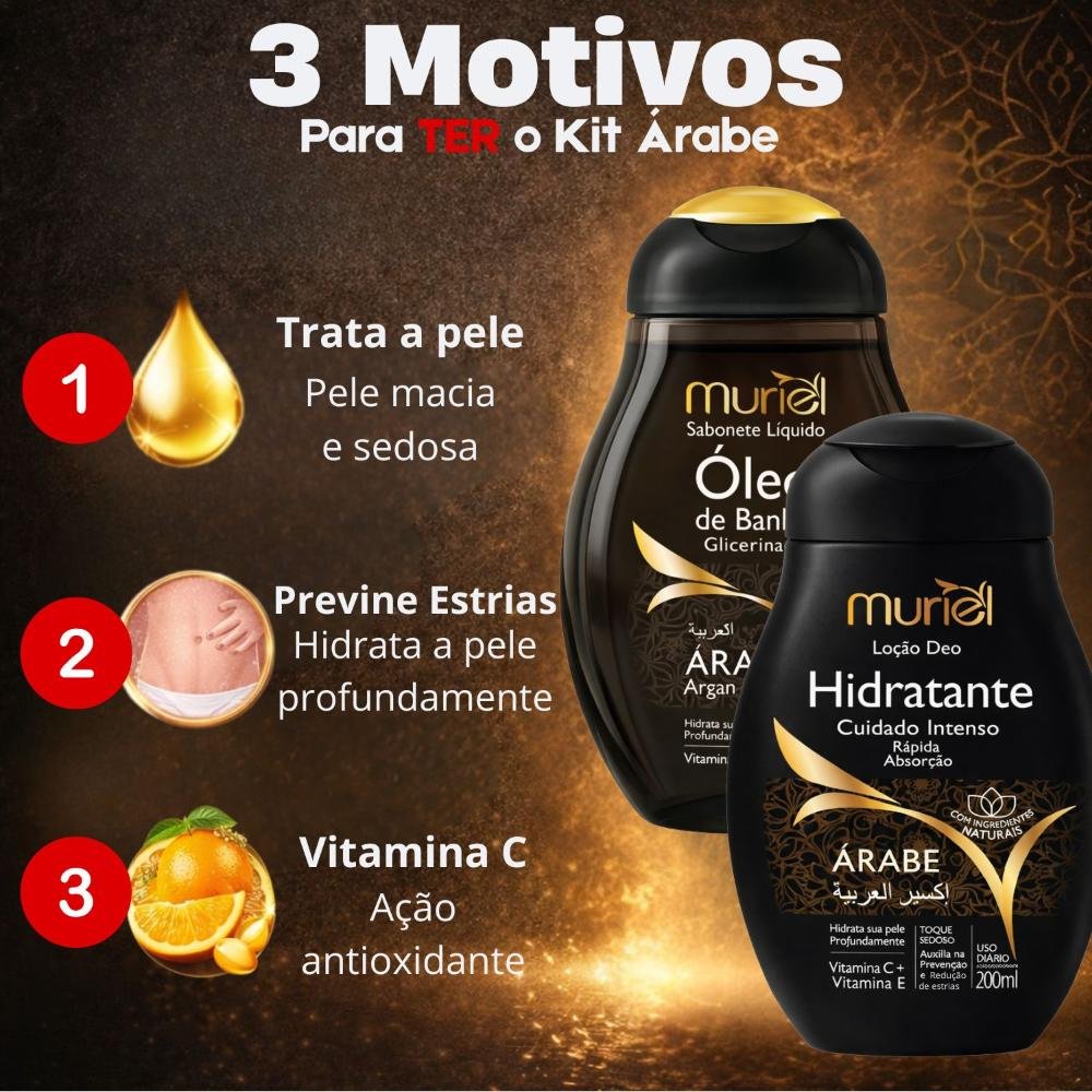 Kit Muriel Árabe: Óleo De Banho 230ml e Loção Deo Hidratante 200ml ÚNICO 4