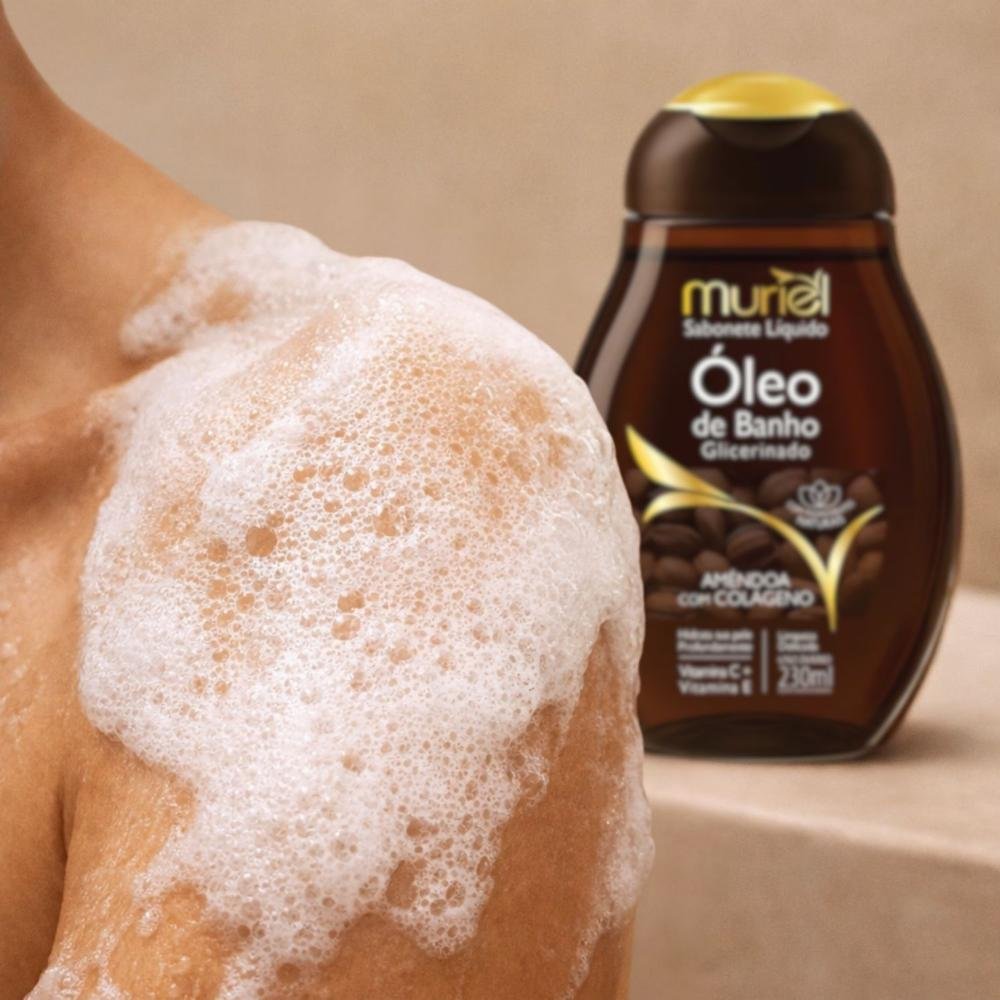 Sabonete Líquido Muriel Óleo De Banho Glicerinado Amêndoa Com Colágeno 230ml 230ml 3