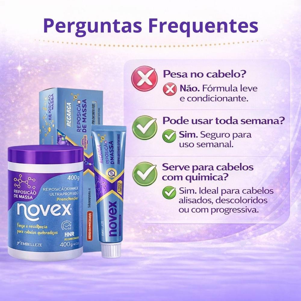 Kit Novex Reposição De Massa: Creme De Tratamento 400g e Recarga Capilar 80g ÚNICO 6