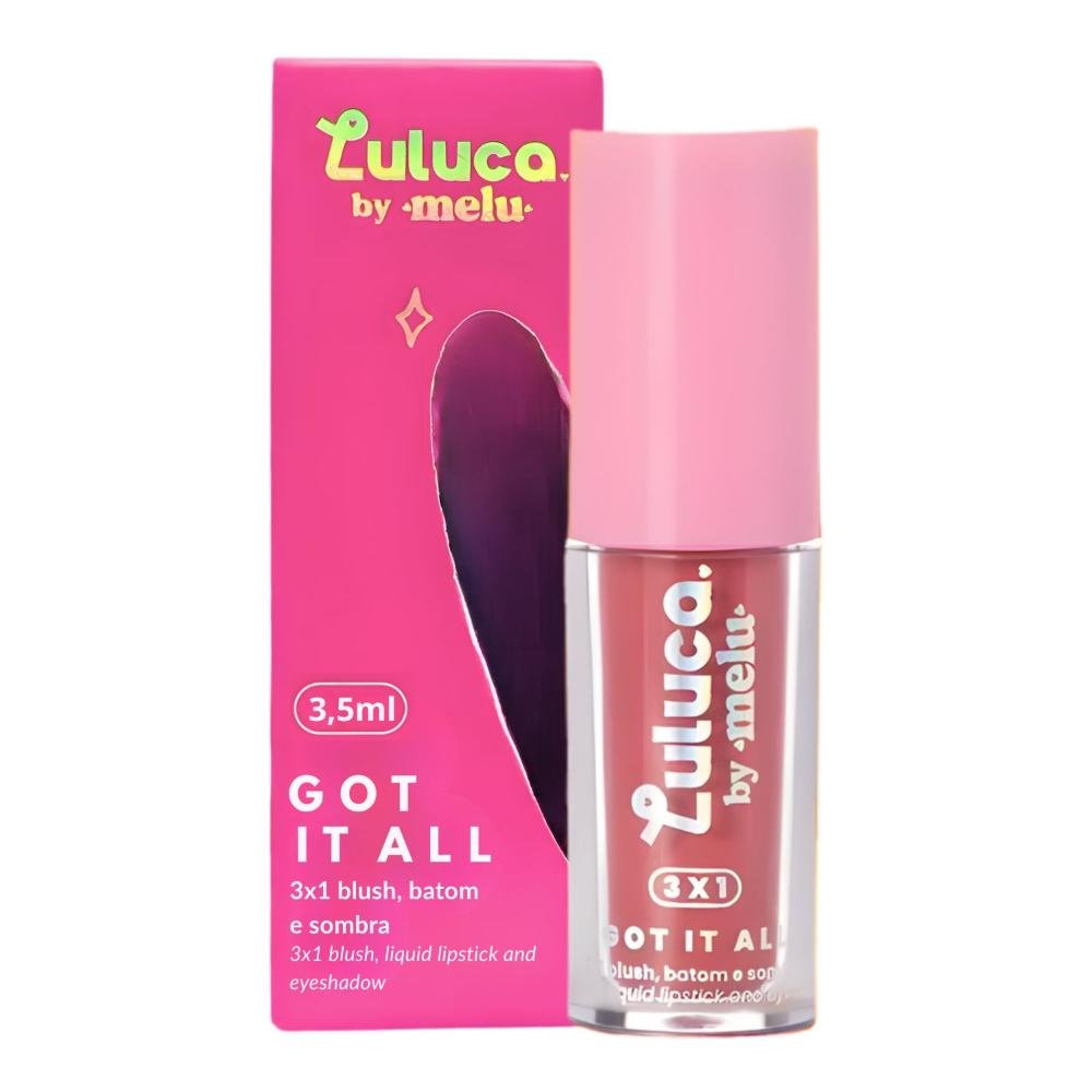 Batom, Blush e Sombra 3x1 Luluca By Melu Got It All You Serve Rr-M1007-3