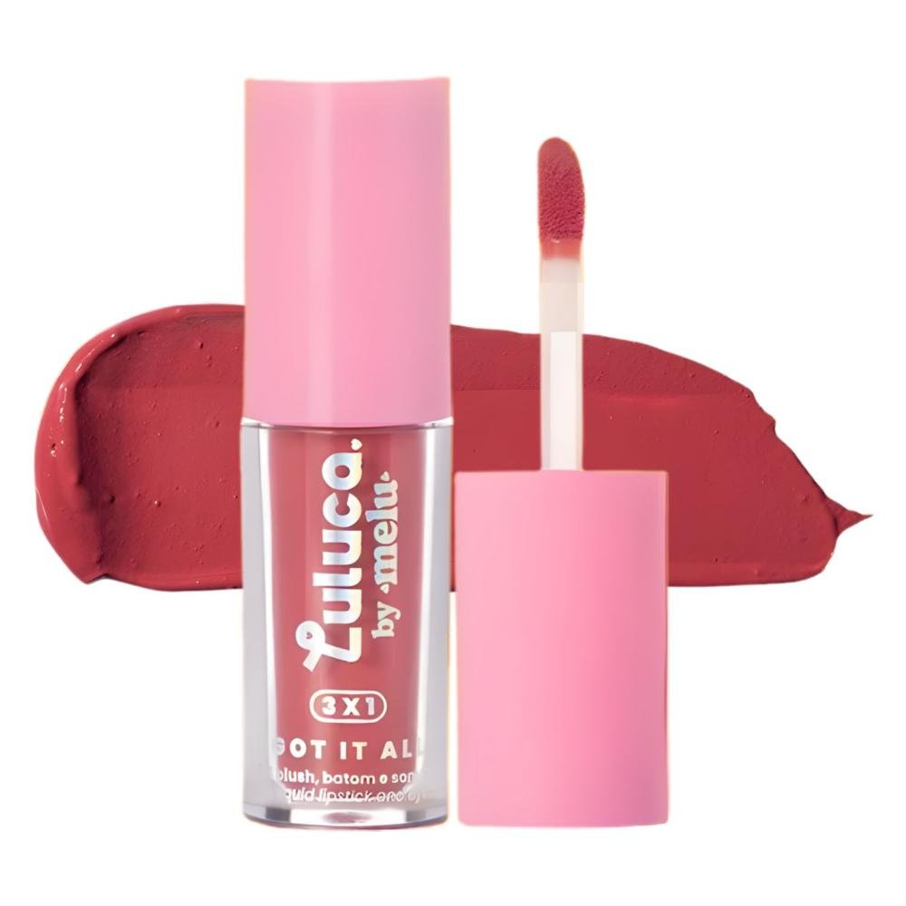Batom, Blush e Sombra 3x1 Luluca By Melu Got It All You Serve Rr-M1007-3 Cor M1007-3 4