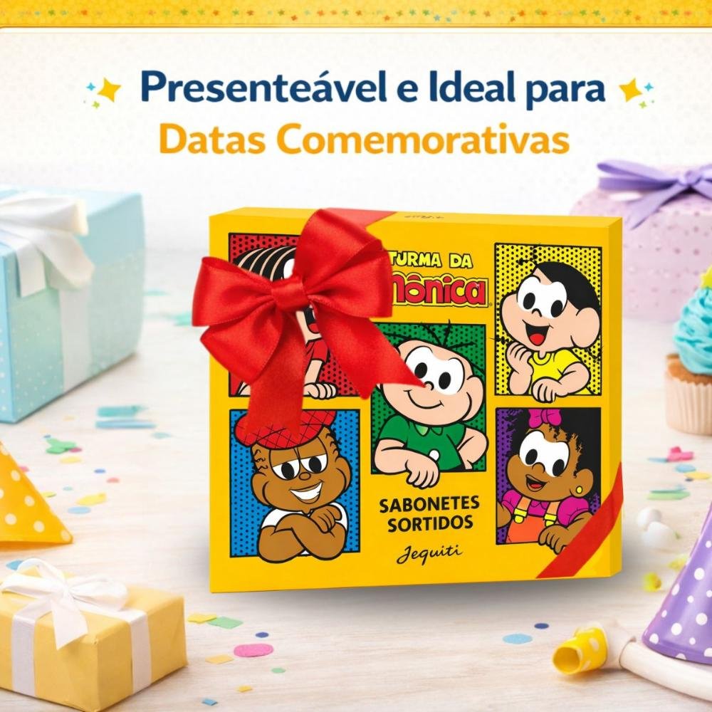 Kit Jequiti Turma Da Mônica: Estojo De Sabonetes Sortidos Com 4 Unidades ÚNICO 5