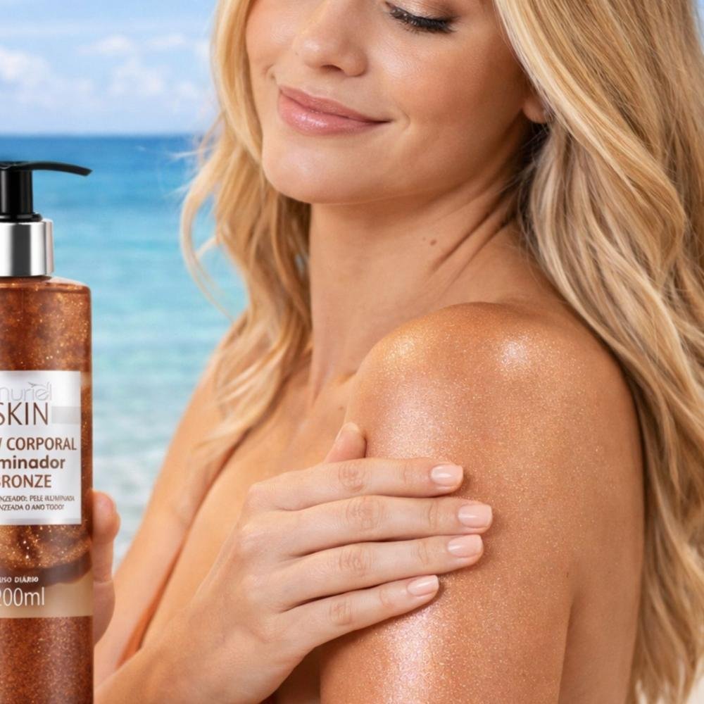 Kit Muriel Skin: 1 Glow Corporal Iluminador Bronze 200ml e 1 Geleia Corporal Iluminadora 200ml ÚNICO 4