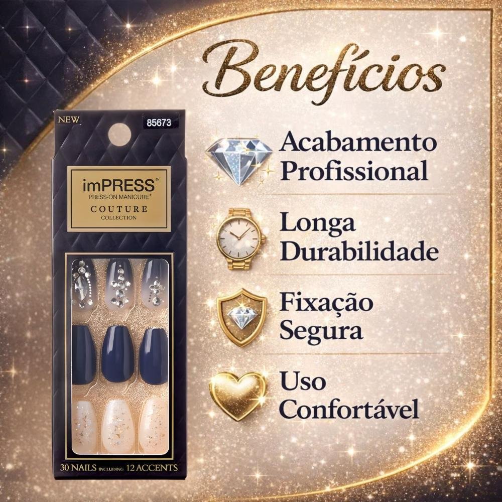 Unhas Postiças imPress Kiss Ny Couture Collection Média Luna 85673 ÚNICO 2