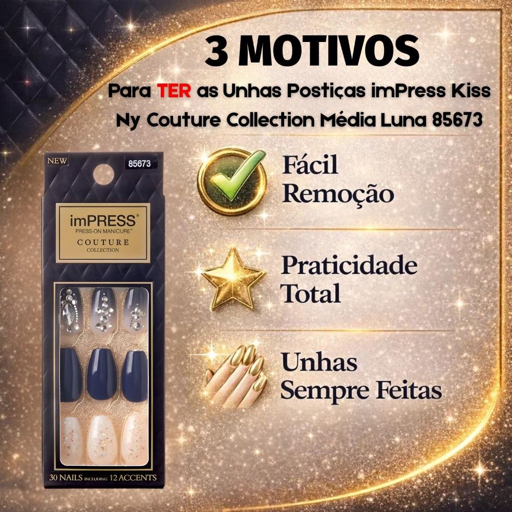 Unhas Postiças imPress Kiss Ny Couture Collection Média Luna 85673 ÚNICO 5
