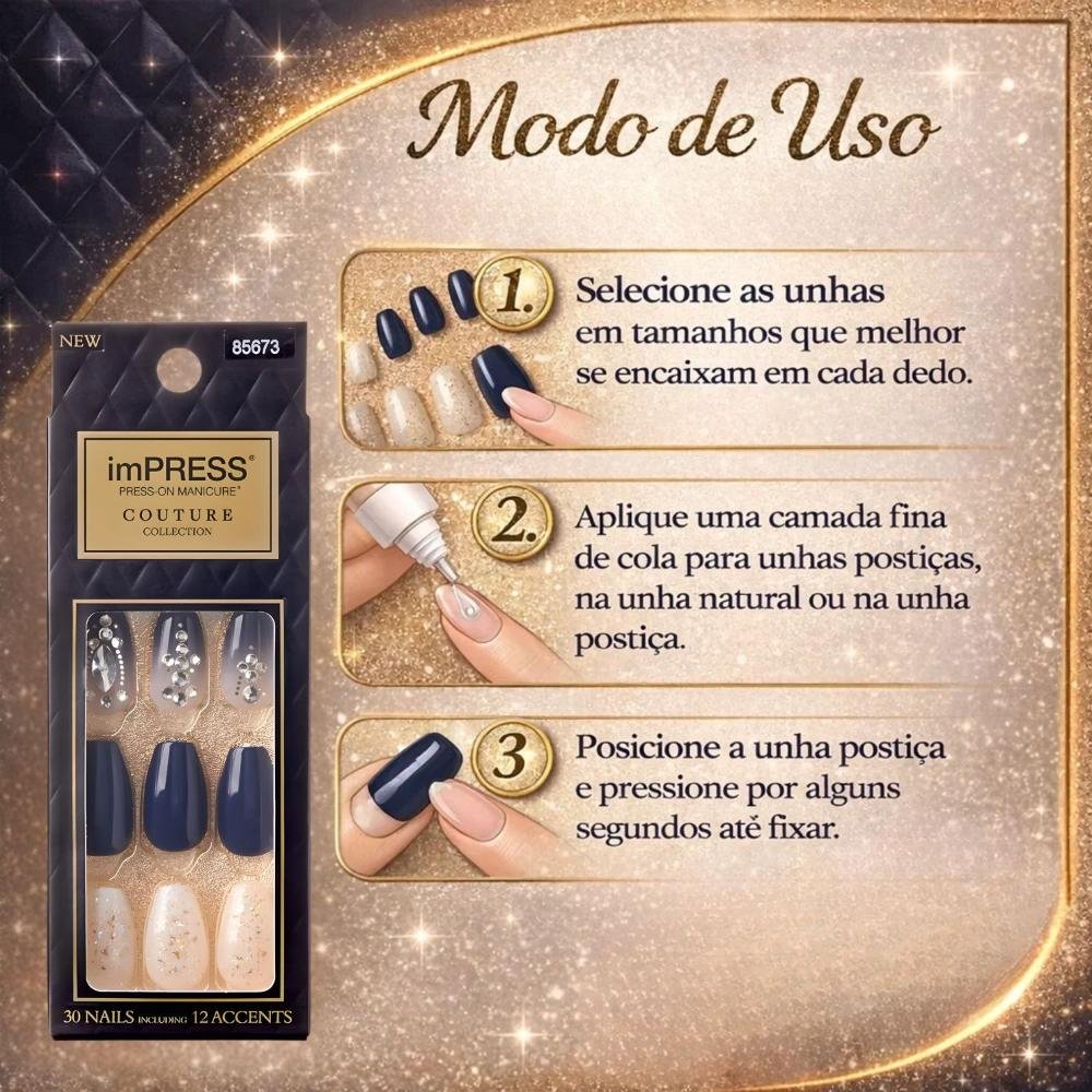 Unhas Postiças imPress Kiss Ny Couture Collection Média Luna 85673 ÚNICO 6