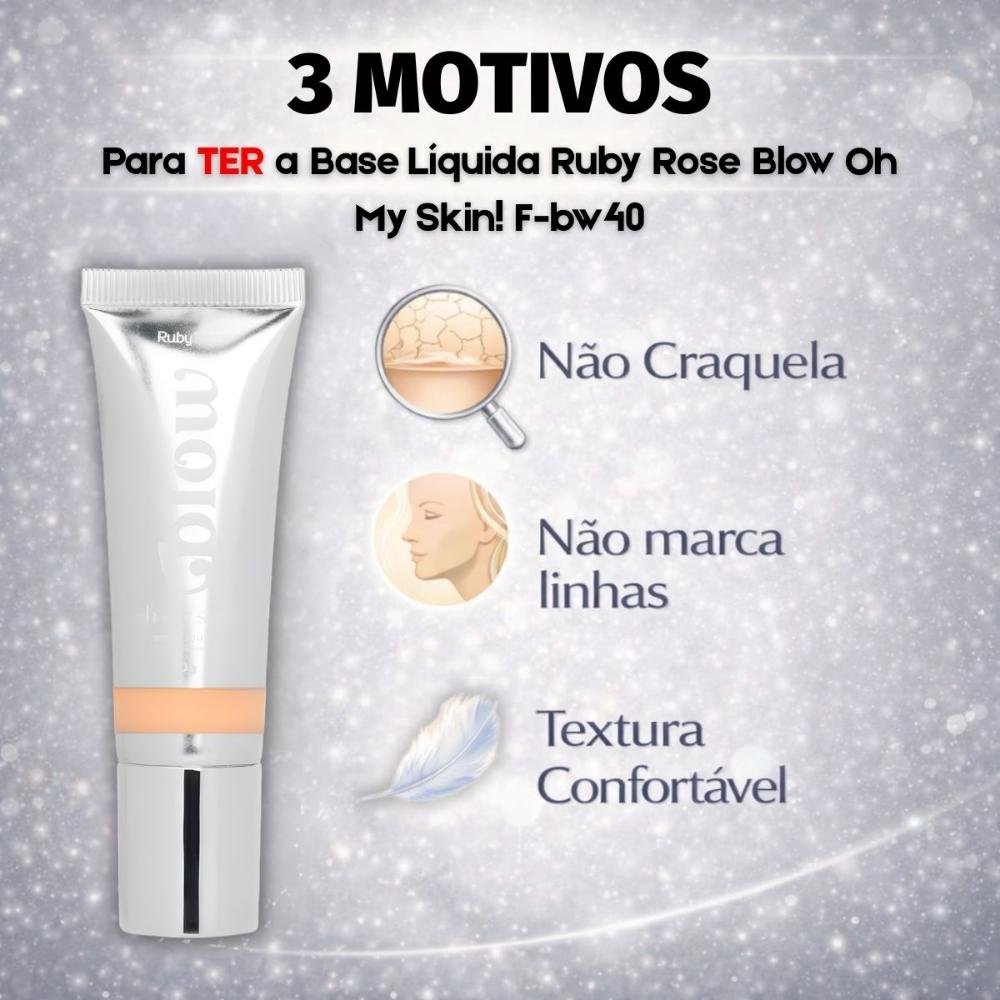 Base Líquida Ruby Rose Blow Oh My Skin! F-bw40 Hb-m303-4 Cor bw40 5