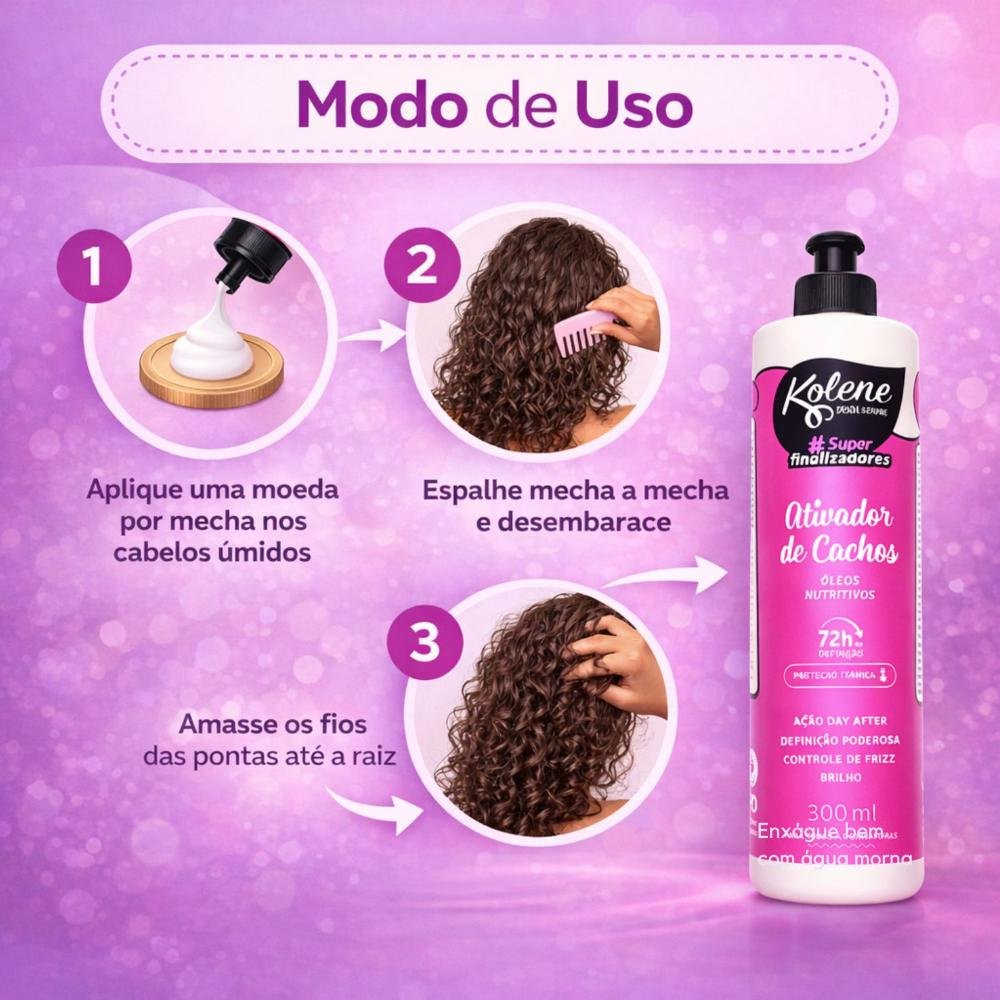 Ativador de Cachos Kolene #Super Finalizadores Óleos Nutritivos 300ml 300ml 6