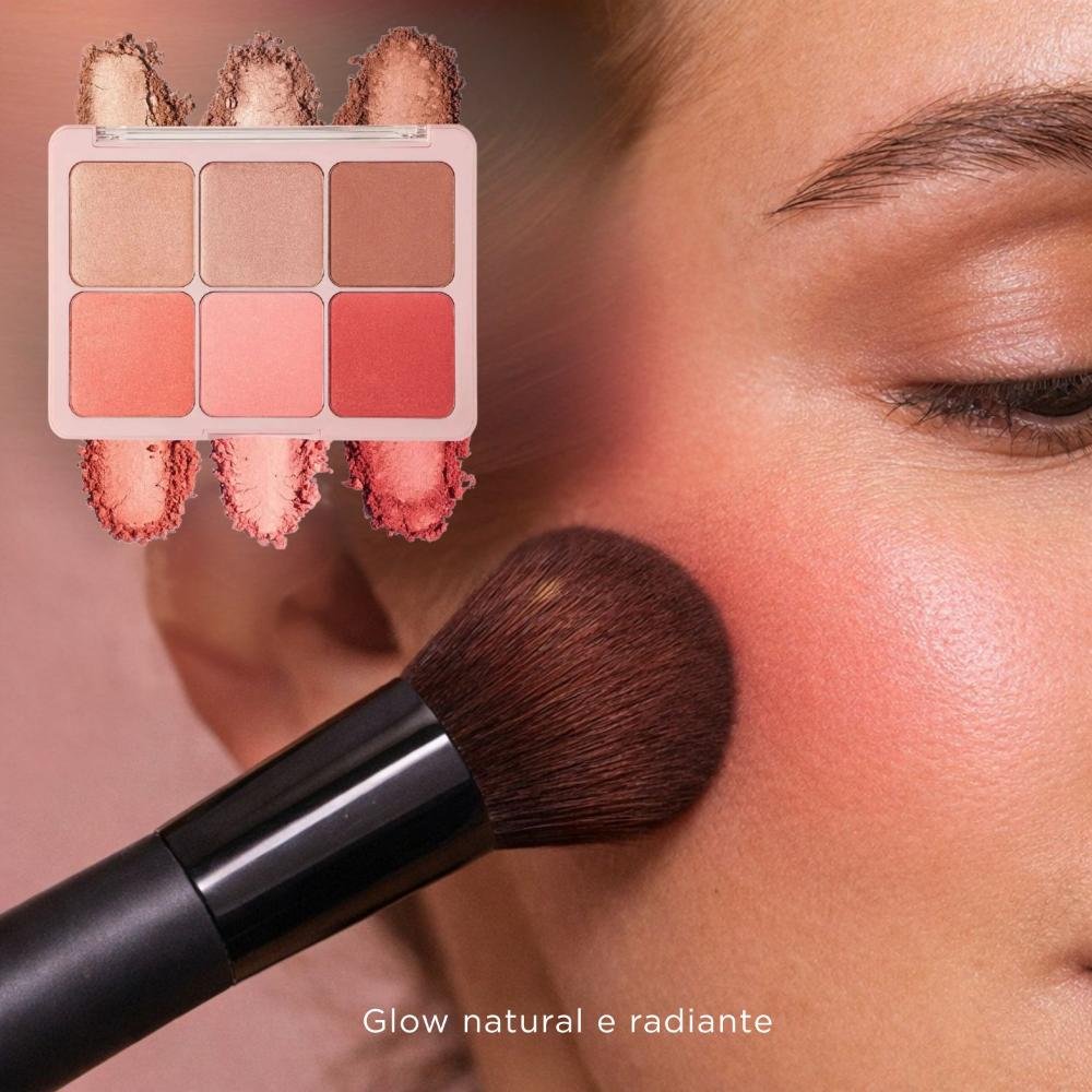 Paleta De Blush e Iluminador Ruby Rose Flash Cheeks Hb-m1000 ÚNICO 3