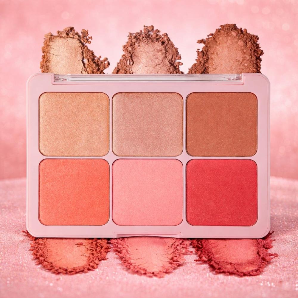 Paleta De Blush e Iluminador Ruby Rose Flash Cheeks Hb-m1000 ÚNICO 4