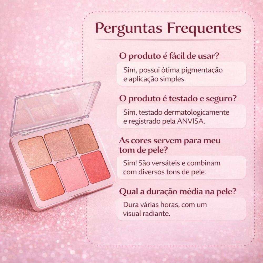 Paleta De Blush e Iluminador Ruby Rose Flash Cheeks Hb-m1000 ÚNICO 7