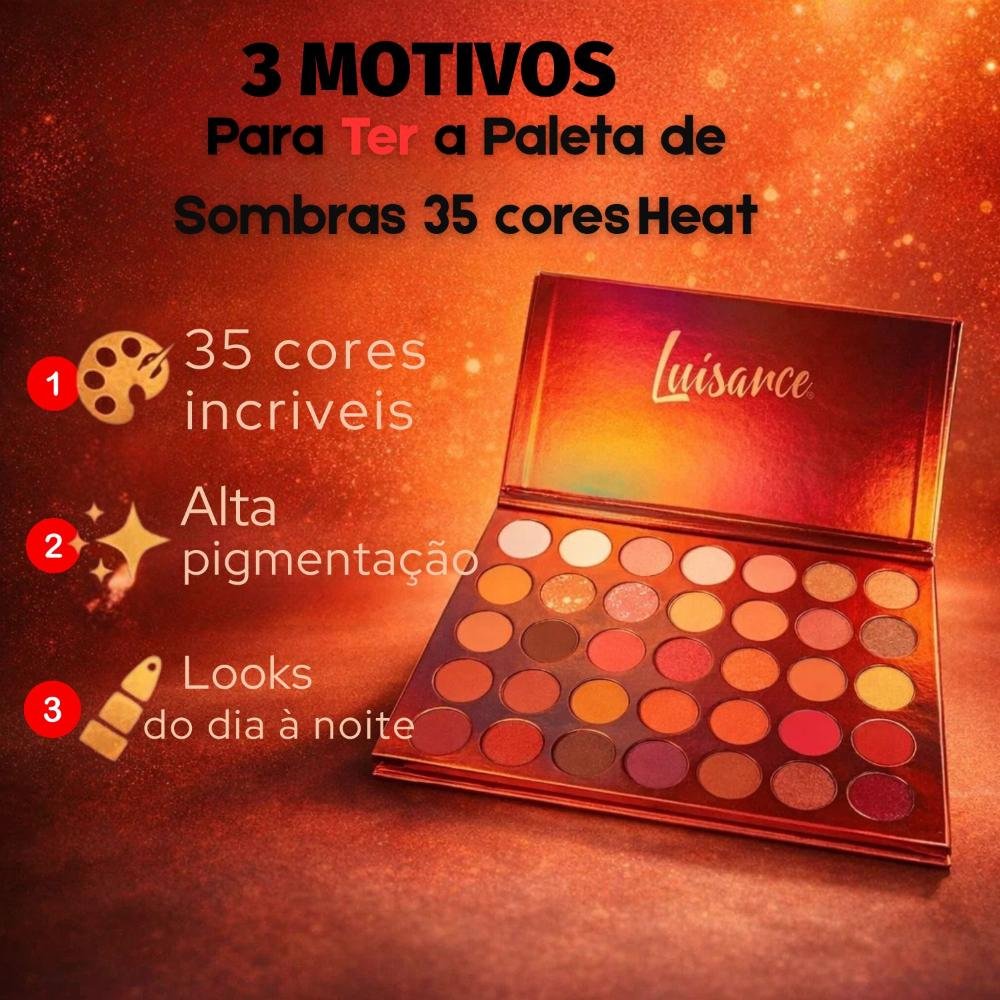 Paleta De Sombras Luisance Heat 35 Cores L3266 ÚNICO 5