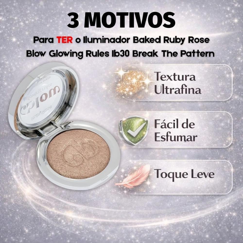 Iluminador Baked Ruby Rose Blow Glowing Rules Ib30 Break The Pattern Hb-m704-3 Break The Pattern 5