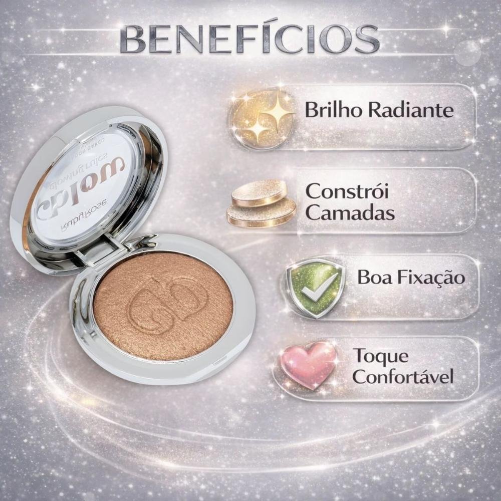 Iluminador Baked Ruby Rose Blow Glowing Rules Ib40 Golden Boundaries Hb-m704-4 Glowing Rules 2