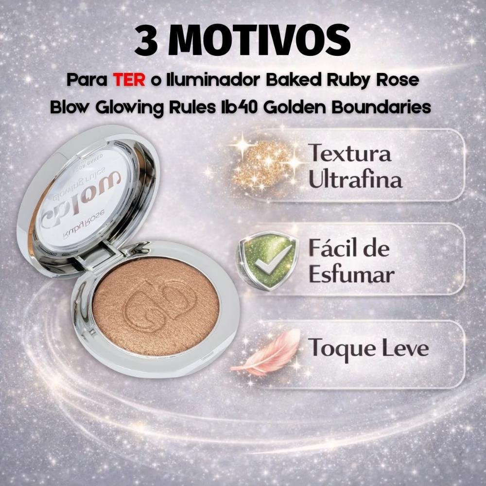 Iluminador Baked Ruby Rose Blow Glowing Rules Ib40 Golden Boundaries Hb-m704-4 Glowing Rules 5