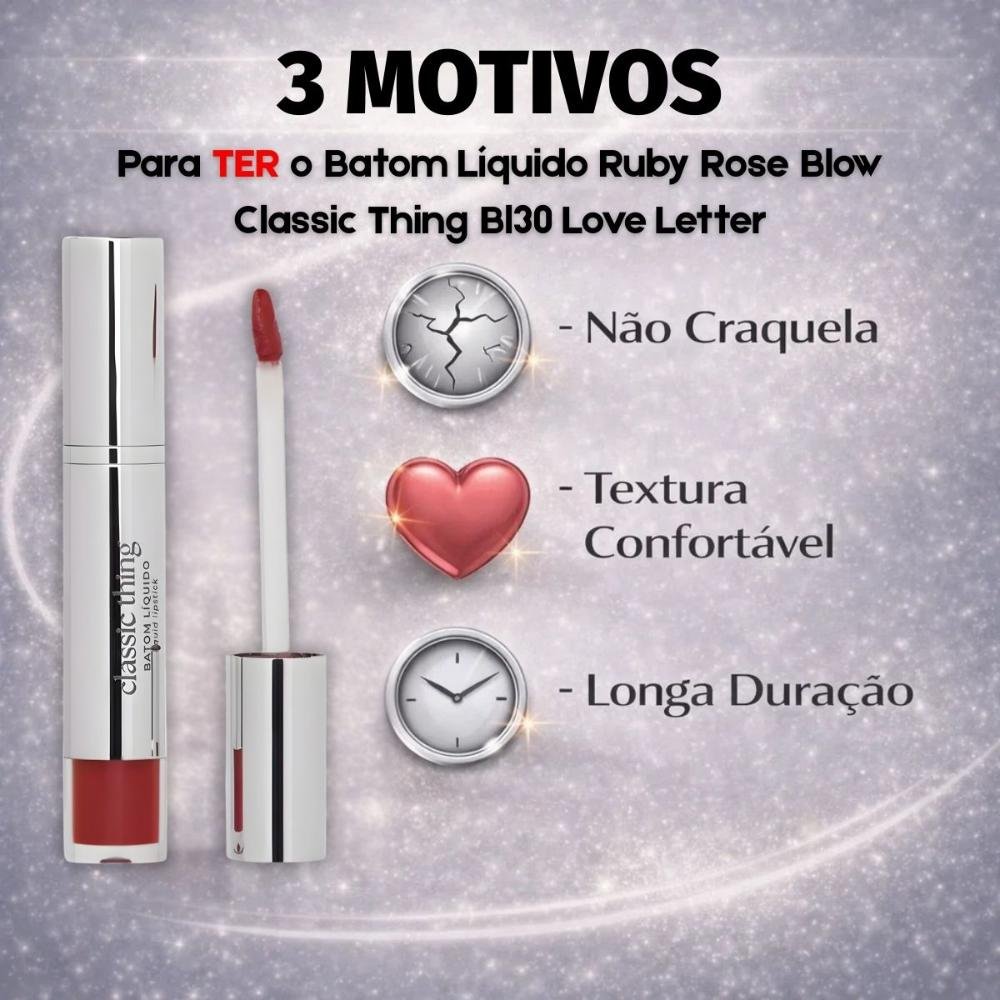 Batom Líquido Ruby Rose Blow Classic Thing Bl30 Love Letter Hb-l6205-3 Love Letter 5