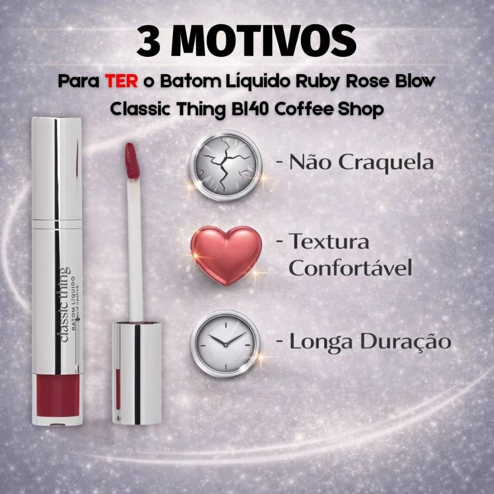 Batom Líquido Ruby Rose Blow Classic Thing Bl40 Coffee Shop Hb-l6205-4 Coffee Shop 5