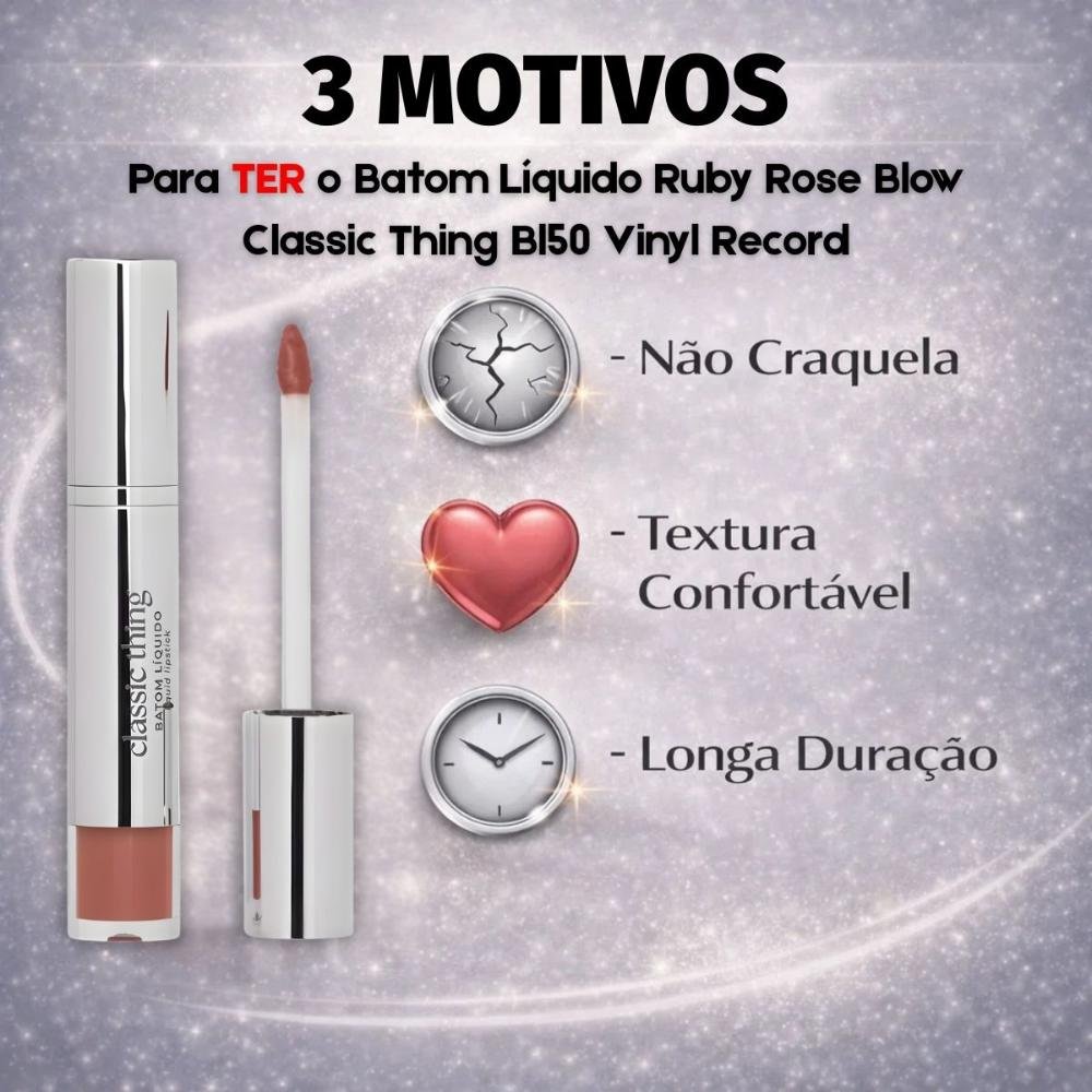 Batom Líquido Ruby Rose Blow Classic Thing Bl50 Vinyl Record Hb-l6205-5 Vinyl Record 5