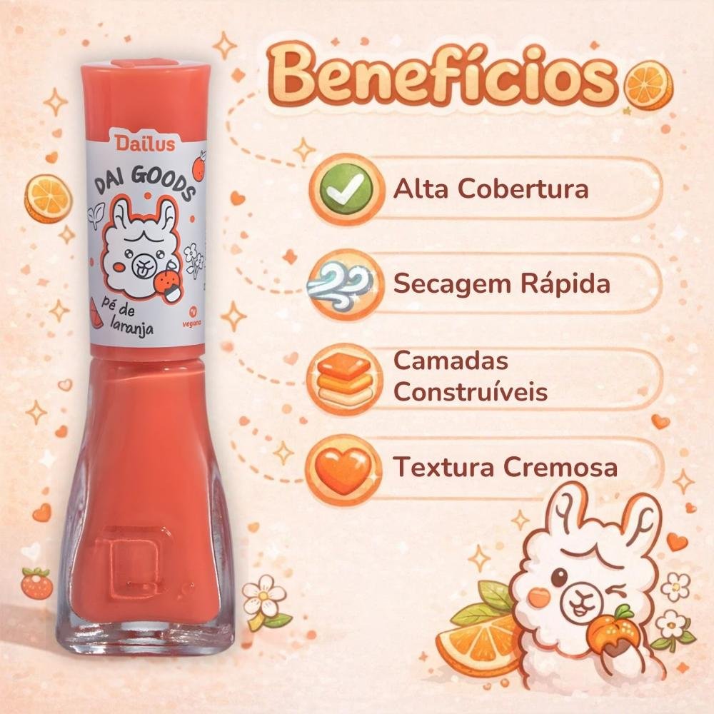Esmalte Cremoso Dailus Dai Goods Pé De Laranja 8ml Pé De Laranja 2