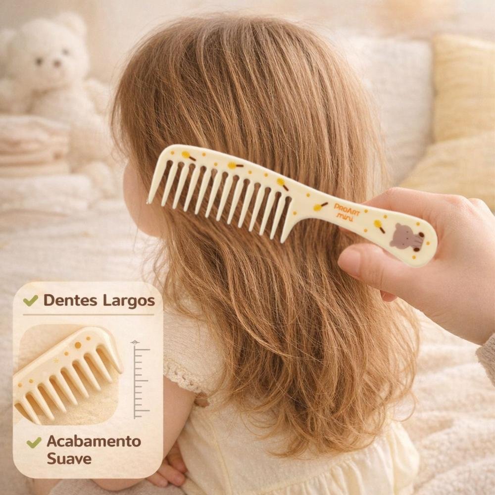 Pente Dentes Largos Infantil Proart Mini Pmp01b Amarelo 4