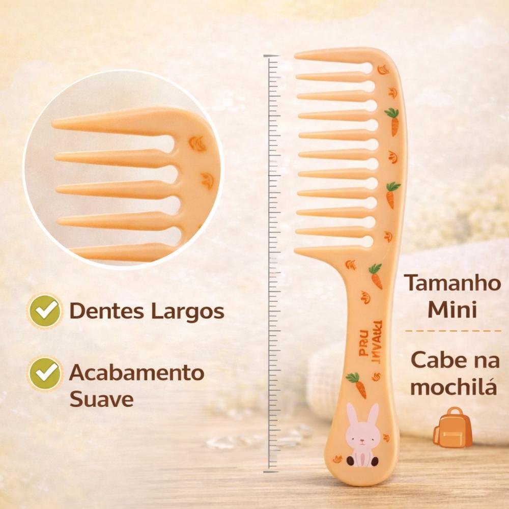 Pente Dentes Largos Infantil Proart Mini Pmp02b Laranja 3
