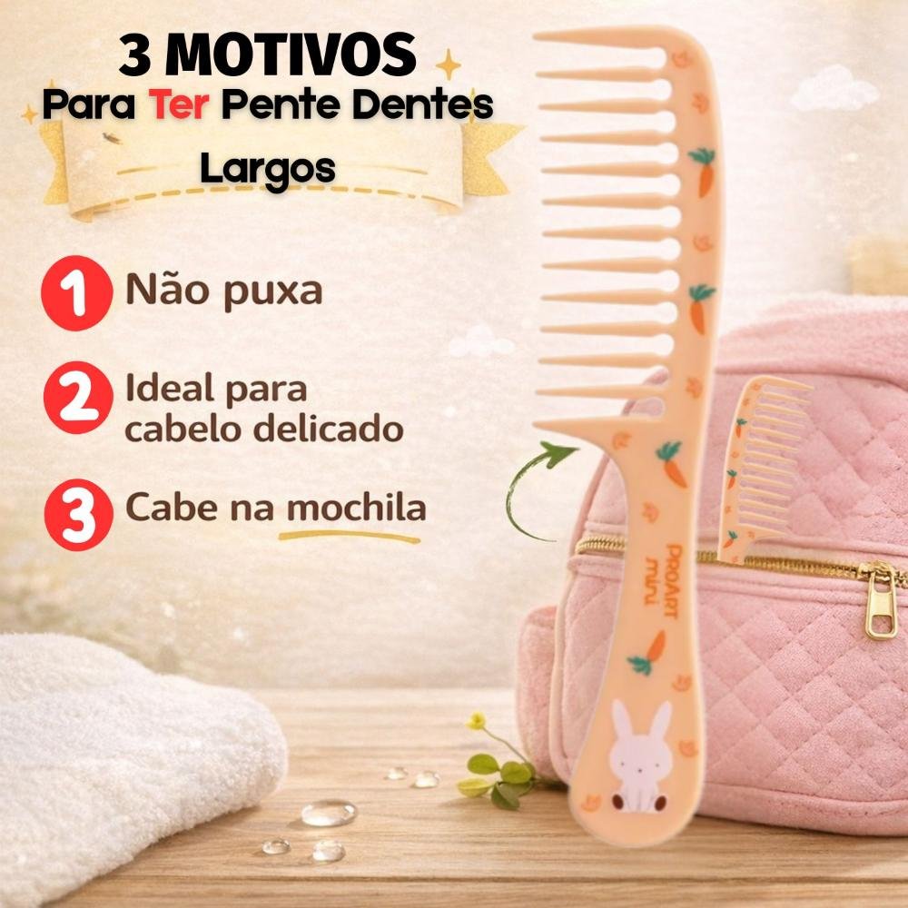 Pente Dentes Largos Infantil Proart Mini Pmp02b Laranja 5