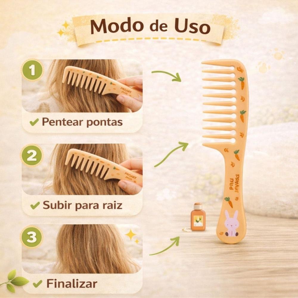 Pente Dentes Largos Infantil Proart Mini Pmp02b Laranja 6