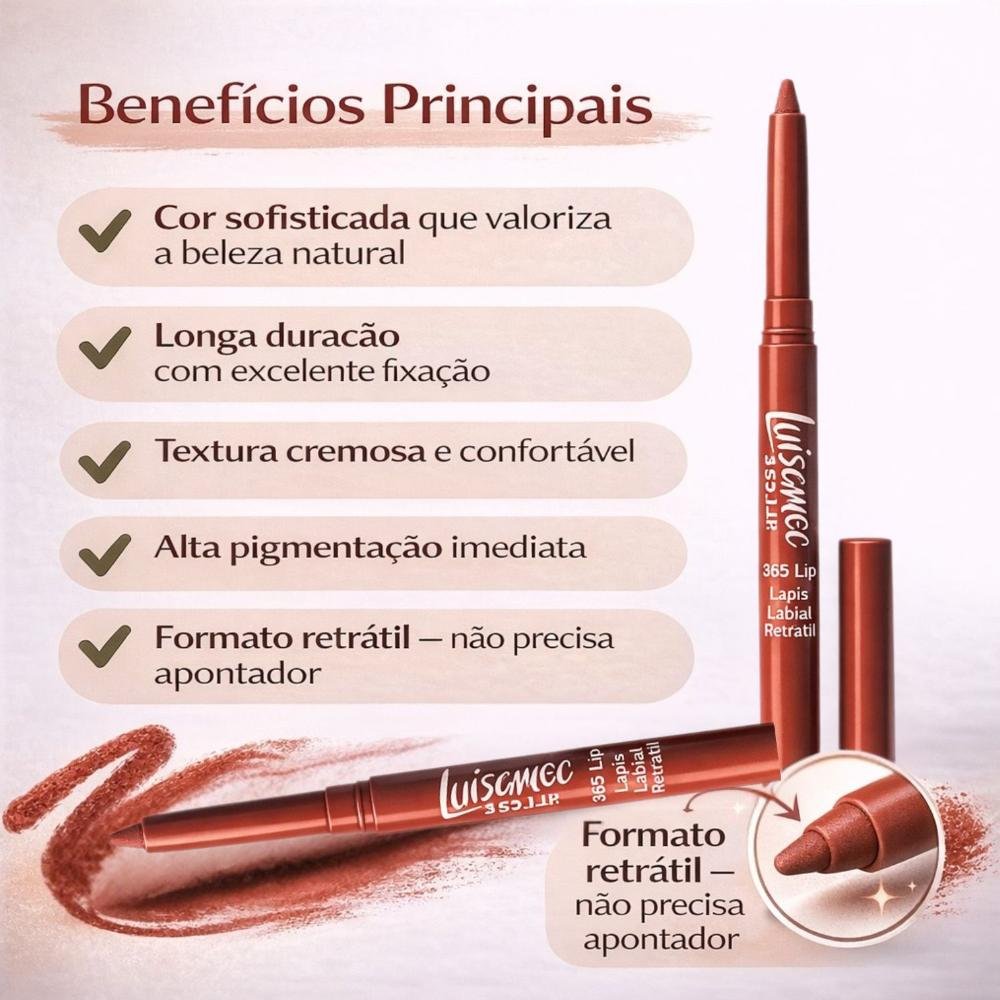 Lápis Labial Retrátil Luisance 365 Lip Rose Antigo 0,24g L5245 Rose Antigo 2