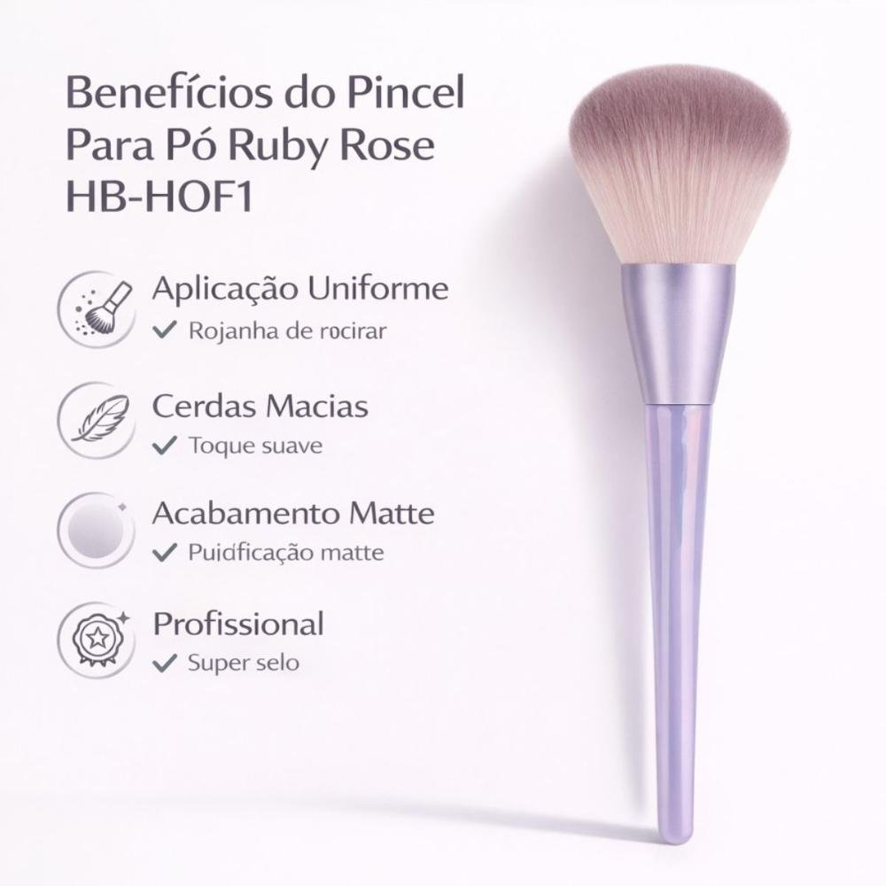 Pincel Para Pó Ruby Rose Hb-Hof1 Lilás 2